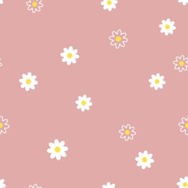 Baumwolle kleine weiße Blüten auf Rosa